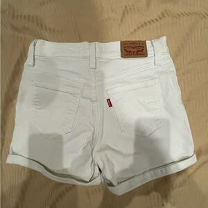 Levi's White Denim Shorts with Rolled Hem size 25
